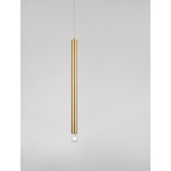 Gold Metal Gold Fabric Wire LED E27 1x12 Watt 230 Volt IP20 Bulb Excluded D: 4.5 H1: 70 H2: 180 cm Adjustable height - PNL928794