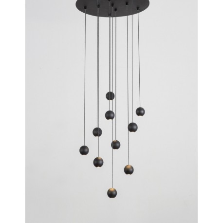 Black Aluminium Black Fabric Wire LED 48 Watt 230 Volt 1902Lm 3000K IP20 D: 40.5 H: 150 cm Adjustable Height - PNL9303952 - NOV