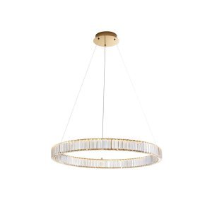 Triac Dimmable Gold Metal & Crystal LED 47W 230 Volt 4895Lm 3500K IP20 Class I D: 80 H: 150 cm Adjustable Height - PNL9333076 2