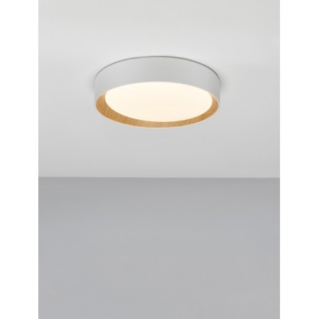 Triac Dimmable Sandy White Aluminium Wood & Acrylic LED 30 Watt 220-240 Volt 1717Lm 3000K IP20 D: 35 H: 7 cm - PNL9345524 - NOVA