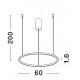 Triac Dimmable Brass Gold Aluminium & Acrylic LED 37 Watt 230 Volt 1274Lm 3000K IP20 D: 60 H: 200 cm Adjustable Height - PNL9