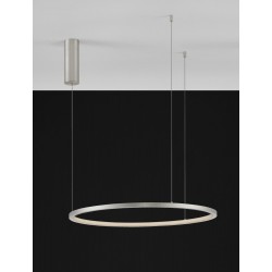 Triac Dimmable Brushed Champagne Silver Aluminium & Acrylic LED 37 Watt 230 Volt 1274Lm 3000K IP20 D: 60 H: 200 cm Adjustable