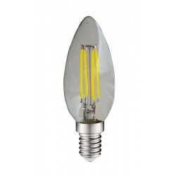 Ampoule LED COB Filament Flamme E14 - Transparent Claire - 4W 6000°K Boite