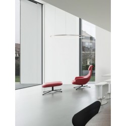 Triac Dimmable Brushed Champagne Silver Aluminium & Acrylic LED 59 Watt 230 Volt 2144Lm 3000K IP20 D: 100 H: 200 cm Adjustabl