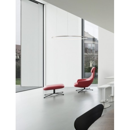 Triac Dimmable Brushed Champagne Silver Aluminium & Acrylic LED 59 Watt 230 Volt 2144Lm 3000K IP20 D: 100 H: 200 cm Adjustabl