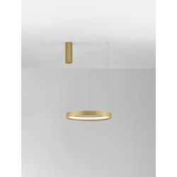 Triac Dimmable Brushed Gold Aluminium & Acrylic LED 22 Watt 230 Volt 1540Lm 3000K IP20 D: 40 H: 150 cm Adjustable Height - PN