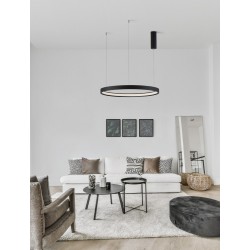 Triac Dimmable Sandy Black Aluminium & Acrylic LED 40 Watt 230 Volt 2800Lm 3000K IP20 D: 60 H: 150 cm Adjustable height - PNL