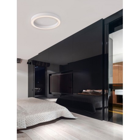 CCT Dimmable Sandy Black Aluminium & Acrylic LED 48 Watt 230 Volt 3730Lm 2700K - 4000K IP20 Remote Control Included D1: 60 D2: