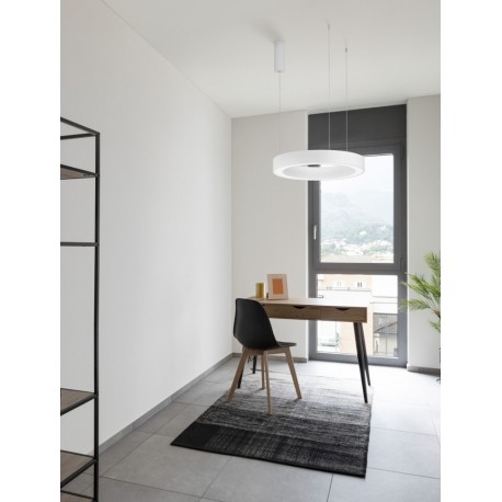 CCT Dimmable Sandy White Aluminium & Acrylic LED 48 Watt 230 Volt 3268Lm 2700K - 4000K IP20 Remote Control Included D: 60 H: 2