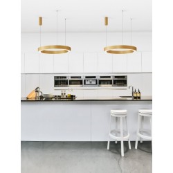 CCT Dimmable Brass Gold Aluminium & Acrylic LED 59 Watt 230 Volt 4076Lm 2700K - 4000K IP20 Remote Control Included D: 80 H: 