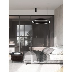 CCT Dimmable Sandy Black Aluminium & Acrylic LED 80 Watt 230 Volt 4373Lm 2700K - 4000K IP20 Remote Control Included D: 100 