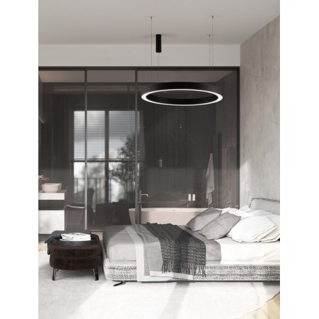 CCT Dimmable Sandy Black Aluminium & Acrylic LED 80 Watt 230 Volt 4373Lm 2700K - 4000K IP20 Remote Control Included D: 100 