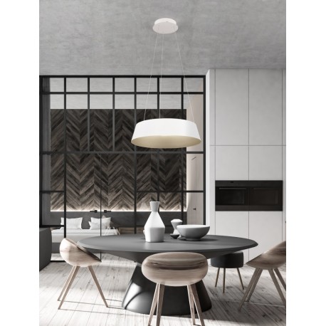 Triac Dimmable Sandy White Aluminium Outside Champaign Gold Inside LED 42 Watt 230 Volt 1279Lm 3000K IP20 D: 42 H: 200 cm Adjus