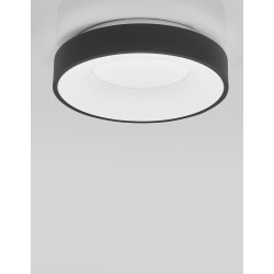 Triac Dimmable Sandy Black Aluminium & Acrylic LED 30 Watt 230 Volt 1845Lm 3000K IP20 D: 38 H: 9 cm - PNL9353831 - NOVALUCE