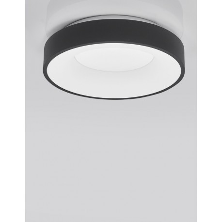 Triac Dimmable Sandy Black Aluminium & Acrylic LED 30 Watt 230 Volt 1845Lm 3000K IP20 D: 38 H: 9 cm - PNL9353831 - NOVALUCE