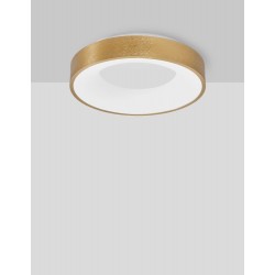 Triac Dimmable Brushed Gold Aluminium & Acrylic LED 30 Watt 230 Volt 1845Lm 3000K IP20 D: 38 H: 9 cm - PNL9353832 - NOVALUCE