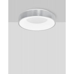 Triac Dimmable Brushed Silver Aluminium & Acrylic LED 30 Watt 230 Volt 1845Lm 3000K IP20 D: 38 H: 9 cm - PNL9353834 - NOVALUCE