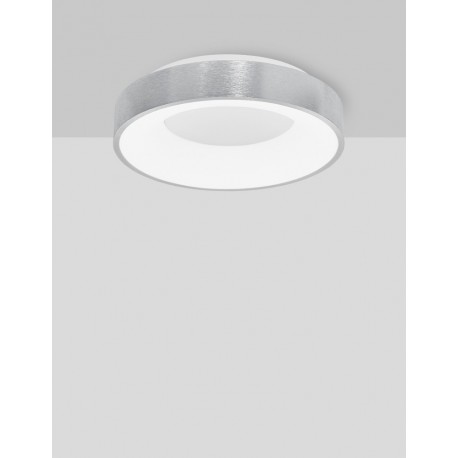 Triac Dimmable Brushed Silver Aluminium & Acrylic LED 30 Watt 230 Volt 1845Lm 3000K IP20 D: 38 H: 9 cm - PNL9353834 - NOVALUCE