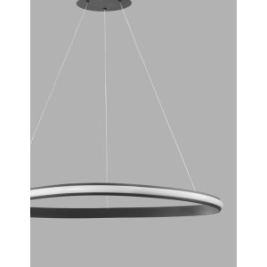 Triac Dimmable Sandy Black Aluminium & Acrylic LED 33 Watt 230 Volt 2177Lm 3000K IP20 D: 74 H: 120 cm Adjustable Height - PNL93