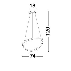 Triac Dimmable Sandy Black Aluminium & Acrylic LED 33 Watt 230 Volt 2177Lm 3000K IP20 D: 74 H: 120 cm Adjustable Height - PNL93