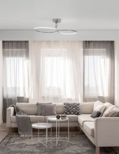 Triac Dimmable Chrome Aluminium & Acrylic LED 47 Watt 230 Volt 2630Lm 3000K IP20 L: 98 H: 26 cm - PNL9357085 - NOVALUCE