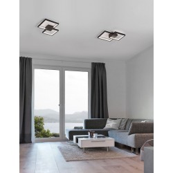 Sandy Black Steel Aluminium & Acrylic LED 19 Watt 230 Volt 1342Lm 3000K IP20 L: 32 W: 32 H: 6 cm - PNL9364037 - NOVALUCE