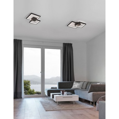 Sandy Black Steel Aluminium & Acrylic LED 19 Watt 230 Volt 1342Lm 3000K IP20 L: 32 W: 32 H: 6 cm - PNL9364037 - NOVALUCE