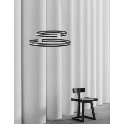 Triac Dimmable Sandy Black Aluminium & Acrylic LED 55 Watt 230 Volt 2475Lm 3000K IP20 D: 80 W: 40 H: 120 cm Adjustable Height 