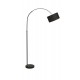 Black Fabric Shade Black Aluminium Base LED E27 1x12 Watt 230 Volt IP20 Bulb Excluded Cable Length: 180 cm L: 90 H: 180 cm - PNL