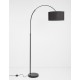 Black Fabric Shade Black Aluminium Base LED E27 1x12 Watt 230 Volt IP20 Bulb Excluded Cable Length: 180 cm L: 90 H: 180 cm - PNL