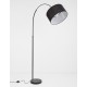 Black Fabric Shade Black Aluminium Base LED E27 1x12 Watt 230 Volt IP20 Bulb Excluded Cable Length: 180 cm L: 90 H: 180 cm - PNL