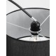 Black Fabric Shade Black Aluminium Base LED E27 1x12 Watt 230 Volt IP20 Bulb Excluded Cable Length: 180 cm L: 90 H: 180 cm - PNL