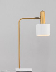 Gold Metal White Metal Shade White Base LED E27 1x12 Watt 230 Volt IP20 Bulb Excluded Cable Length: 180 cm D: 12.5 H: 60 cm - PN