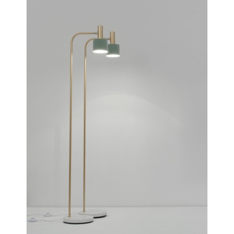 Gold Metal Mint Metal Shade White Base LED E27 1x12 Watt 230 Volt IP20 Bulb Excluded Cable Length: 170 cm D: 12.5 H: 165 cm - PN