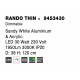 Triac Dimmable Sandy White Aluminium & Acrylic LED 30 Watt 230 Volt 1845Lm 3000K IP20 D: 38 H: 120 cm Adjustable Height - PNL94