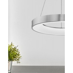 Triac Dimmable Brushed Silver Aluminium & Acrylic LED 50 Watt 230 Volt 2864Lm 3000K IP20 D: 60 H: 120 cm Adjustable Height - PN