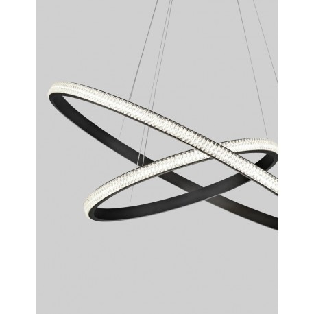 Traic Dimmable Sandy Black Aluminium & Acrylic LED 45 Watt 230 Volt 2737Lm 3000K IP20 D1: 67 D2: 47.5 H: 120 cm Adjustable heig