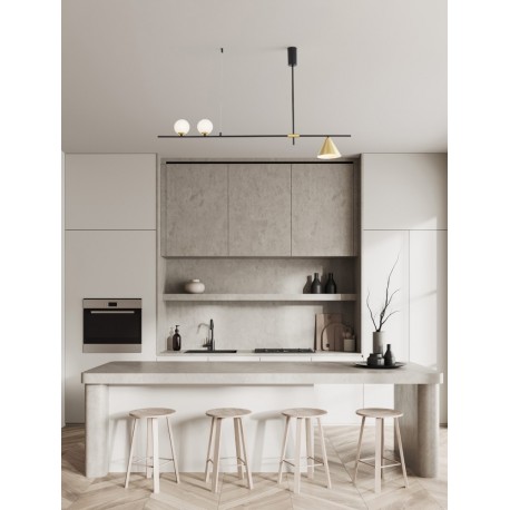 Sandy Black Metal & Brass Gold LED E27 1x12 Watt LED G9 2x5 Watt 230 Volt IP20 Bulb Excluded L: 123 W: 15 H: 70 cm - PNL9501237 