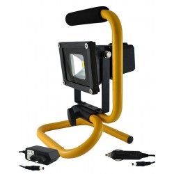 PROJECTEUR LED 230 V 10 WATT PORTATIF IP65 6000°K + alim sect+allume cigare