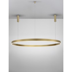 3000K Triac Dimmable Brass Gold Aluminium & Acrylic LED 80 Watt 6000Lm 230 Volt IP20 D: 150 H: 250 cm Adjustable Height - PN