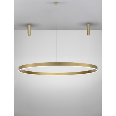 3000K Triac Dimmable Brass Gold Aluminium & Acrylic LED 80 Watt 6000Lm 230 Volt IP20 D: 150 H: 250 cm Adjustable Height - PN