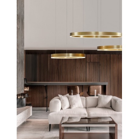 2700-6000K Changing CCT & Dimming Brass Gold Aluminium & Acrylic LED 60 Watt 4165Lm 230 Volt IP20 D: 100 H: 200 cm Adjustable 