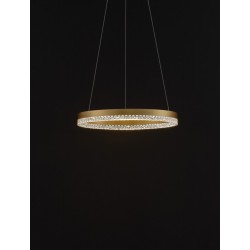 Triac Dimmable Brass Gold Aluminium LED 23 Watt 220 Volt 2521Lm 3000K IP20 D: 40 H: 150 cm Adjustable Height - PNL9530226 - NOV