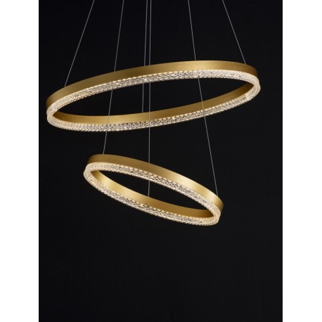 Triac Dimmable Brass Gold Aluminium LED 52 Watt 220 Volt 5684Lm 3000K IP20 D: 60 H: 150 cm Adjustable Height - PNL9530230 - NOV