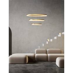 Triac Dimmable Brass Gold Aluminium LED 97 Watt 220 Volt 9452Lm 3000K IP20 D: 80 H: 300 cm Adjustable Height - PNL9530232 - NOV