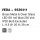 Brass Metal & Clear Glass LED G9 1x6 Watt 230 Volt IP20 Bulb Excluded L: 9.5 W: 20 H: 39 cm - PNL9536411 - NOVALUCE
