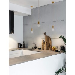 Brass Metal & Clear Glass LED G9 1x6 Watt 230 Volt IP20 Bulb Excluded D: 9.5 H: 120 cm Adjustable height - PNL9536412 - NOVAL