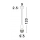 Brass Metal & Clear Glass LED G9 1x6 Watt 230 Volt IP20 Bulb Excluded D: 9.5 H: 120 cm Adjustable height - PNL9536412 - NOVAL