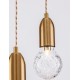 Brass Metal & Clear Glass LED G9 3x6 Watt 230 Volt IP20 Bulb Excluded D: 30 H: 150 cm Adjustable height - PNL9536413 - NOVALU