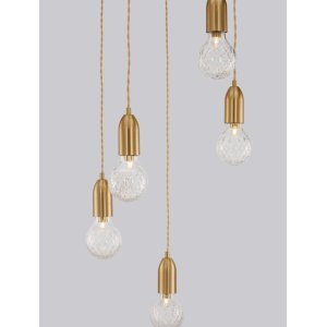 Brass Metal & Clear Glass LED G9 5x6 Watt 230 Volt IP20 Bulb Excluded D: 40 H: 150 cm Adjustable height - PNL9536414 - NOVALU